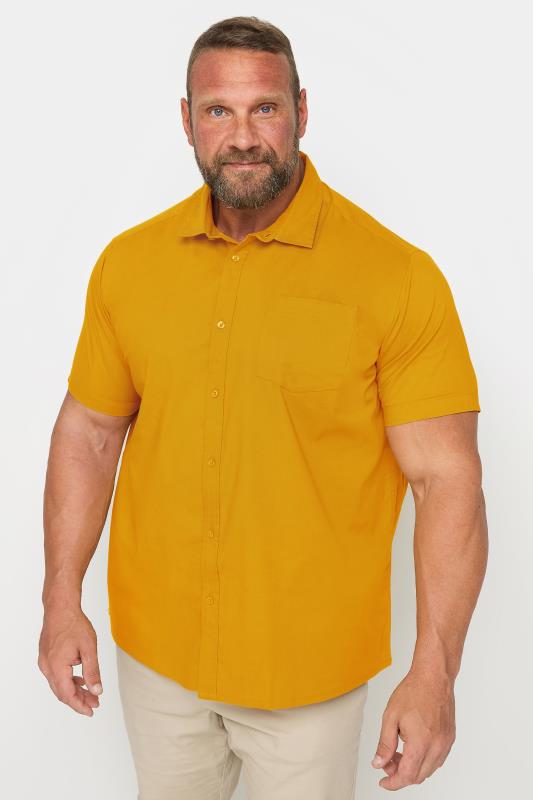 Men's  BadRhino Big & Tall Yellow Stretch Short Sleeve Shirt