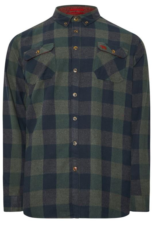 Men's  D555 Big & Tall Green Check Print Overshirt