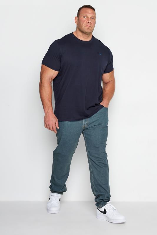 D555 Big & Tall Blue Stretch Comfort Fit Jeans | BadRhino 2