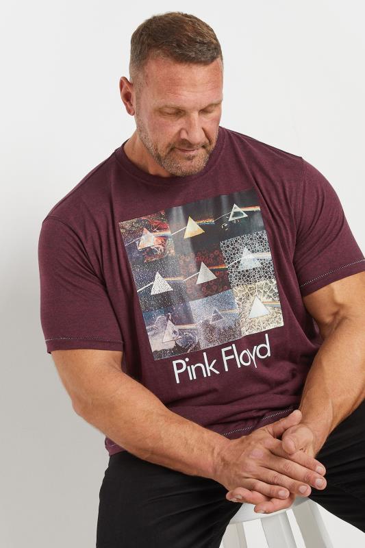 D555 Big & Tall Burgundy Red Official 'Pink Floyd' Graphic Print T-Shirt | BadRhino 1