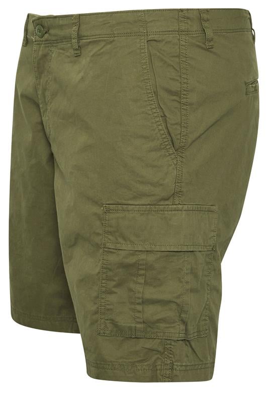 JACK & JONES Big & Tall 2 PACK Neutral And Olive Green Cargo Shorts | BadRhino 7