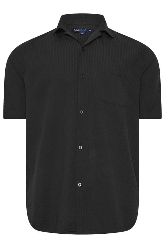 BadRhino Big & Tall Black Seersucker Short Sleeve Shirt | BadRhino 3
