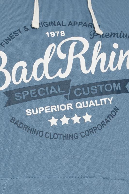 BadRhino Big & Tall Blue Branded Logo Printed Hoodie | BadRhino 3