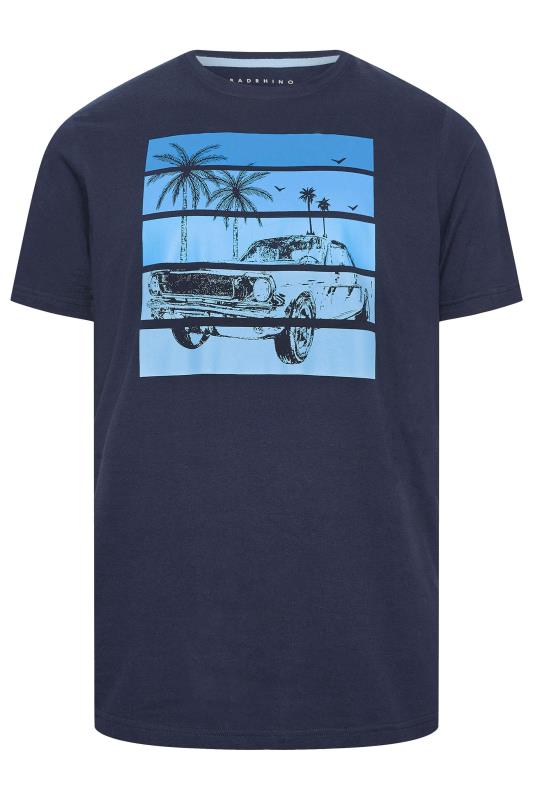 BadRhino Big & Tall Navy Blue Car Print T-Shirt | BadRhino 2