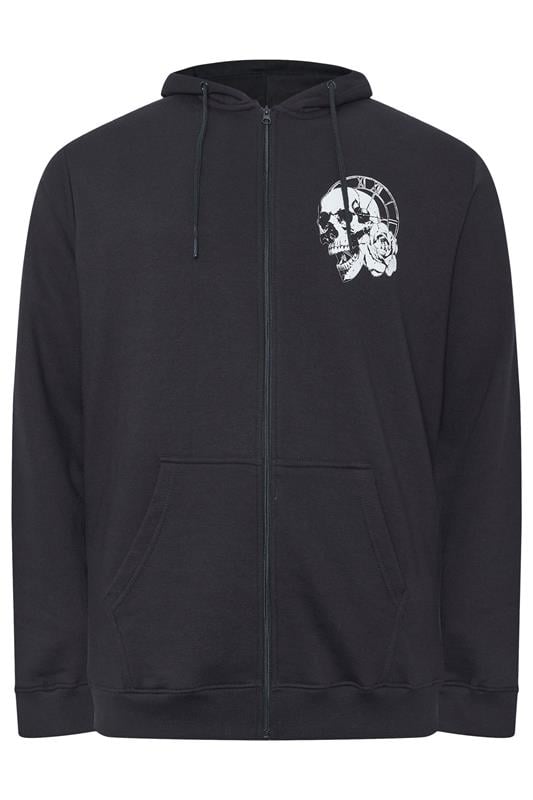 BadRhino Big & Tall Black Japanese 'Samurai' Zip Through Hoodie | BadRhino 1