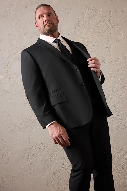 Men's  BadRhino Tailoring Big & Tall Black Plain Suit Jacket