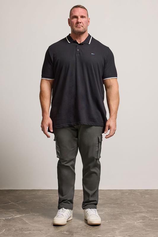 BadRhino Big & Tall Slate Grey Stretch Cargo Trousers | BadRhino 2