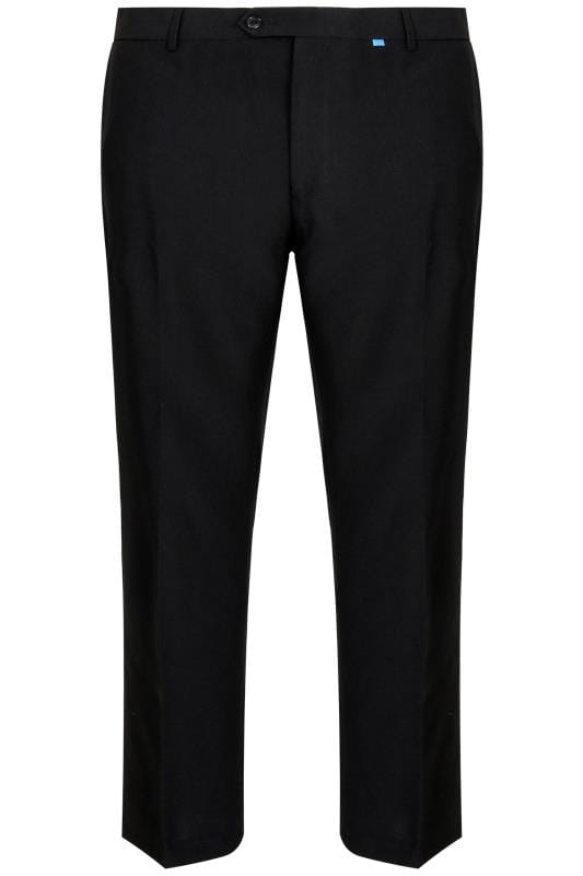 BadRhino Black Single Pleat Smart Trousers | BadRhino