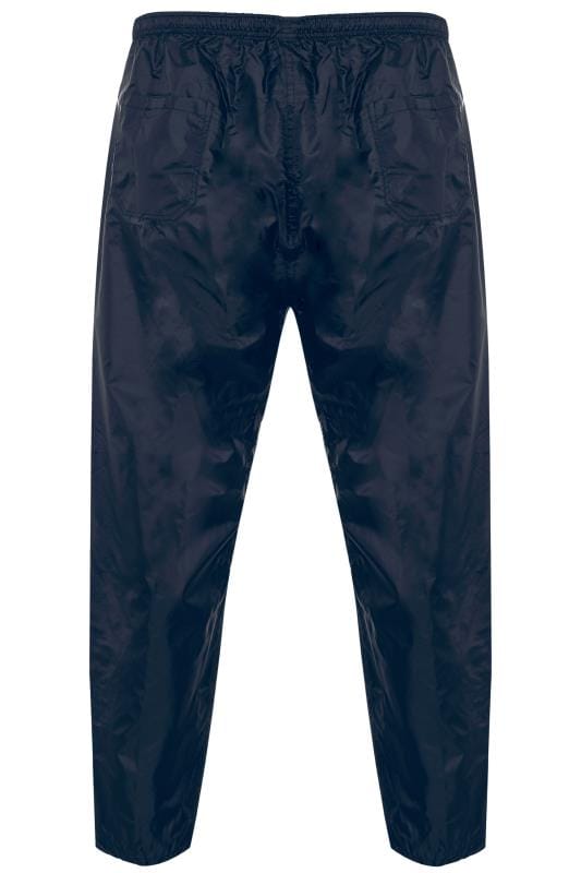 Men's Elasticated Waistband Trousers D555 Navy Foldaway Waterproof Trousers