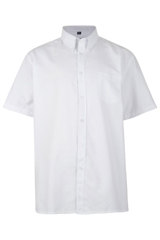 KAM White Oxford Short Sleeve Shirt | BadRhino