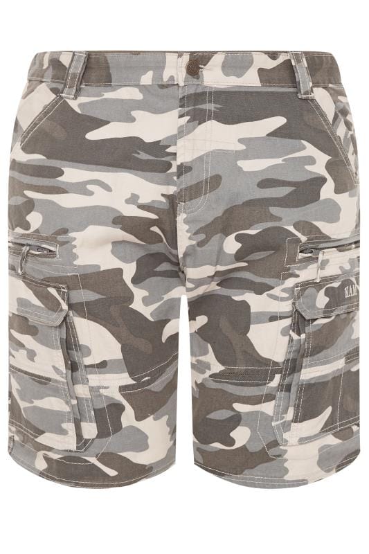 Men's Cargo Shorts KAM Big & Tall Charcoal Grey Camo Cargo Shorts