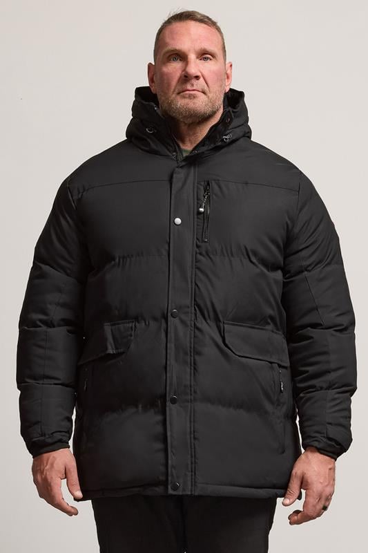 Men's  D555 Big & Tall Black Quilted Padded Jacket