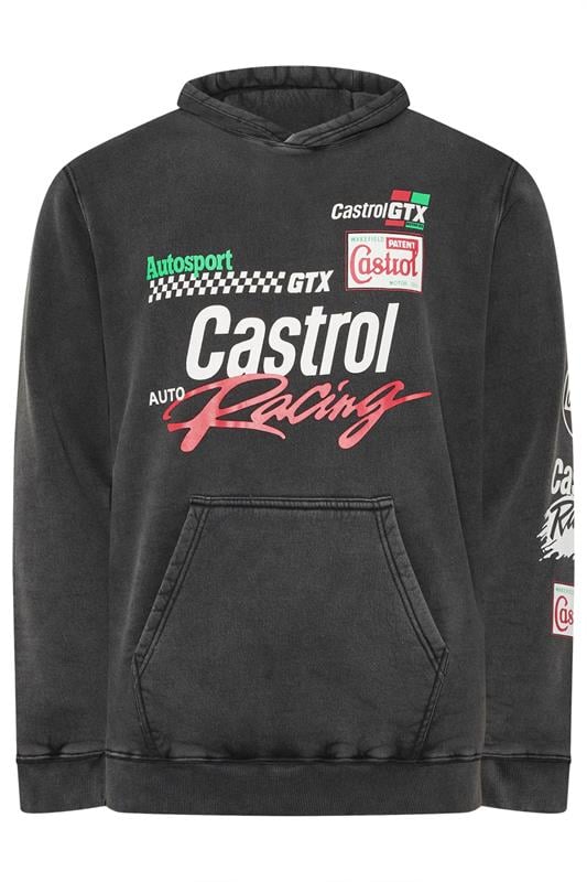 Men's  BadRhino Big & Tall Black 'Castrol' Acid Wash Hoodie
