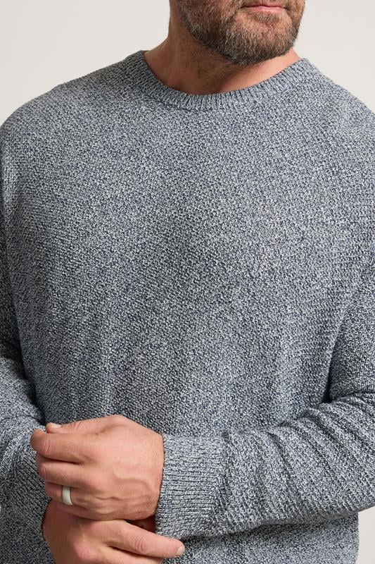 BadRhino Big & Tall Blue Crew Neck Knitted Jumper | BadRhino 4