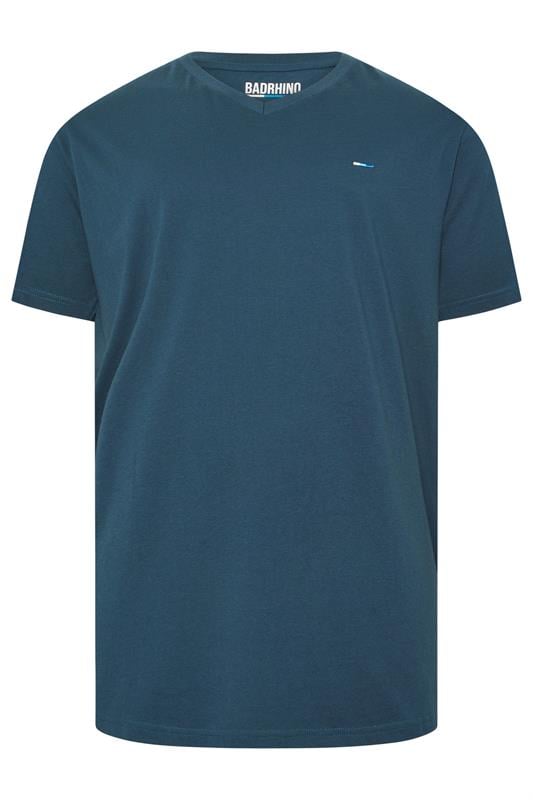 BadRhino Big & Tall Navy Blue 5 Pack Extra Long V-Neck T-Shirts | BadRhino 8