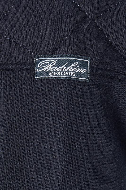 D555 Big & Tall Navy Blue Quilted Quarter Zip Sweatshirt | BadRhino 3