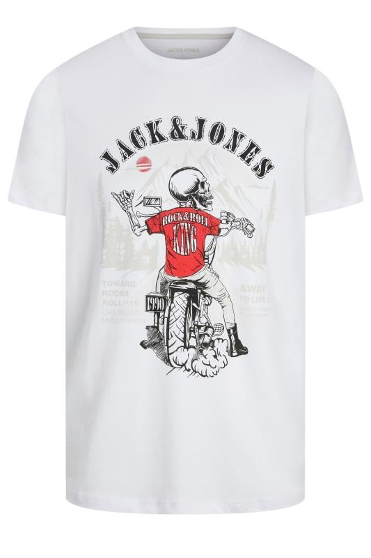 Men's  JACK & JONES Big & Tall White Rock Skull T-Shirt