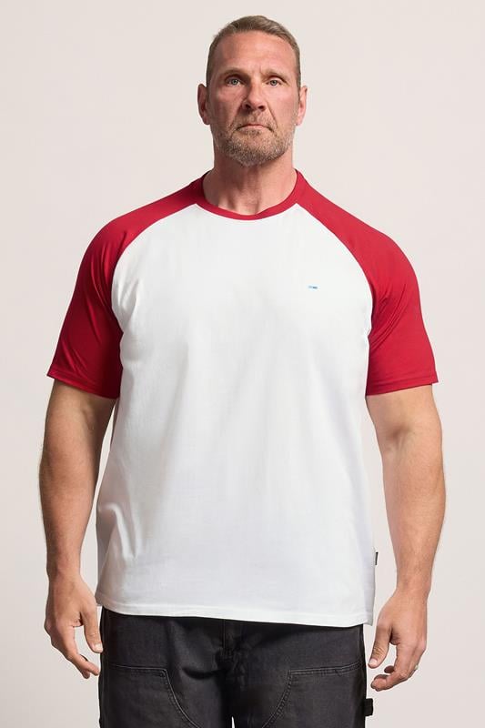  BadRhino Big & Tall Red & White Raglan T-Shirt