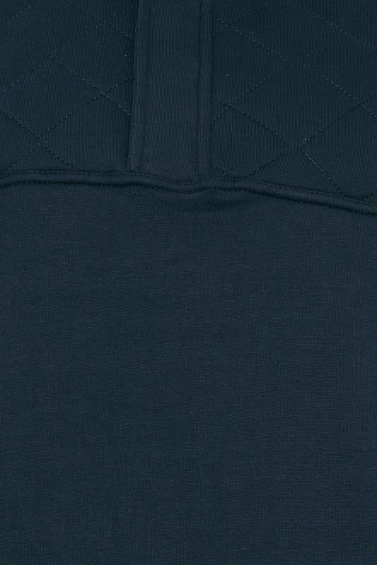 D555 Big & Tall Navy Quarter Zip Quilted Panel Sweatshirt | BadRhino 3