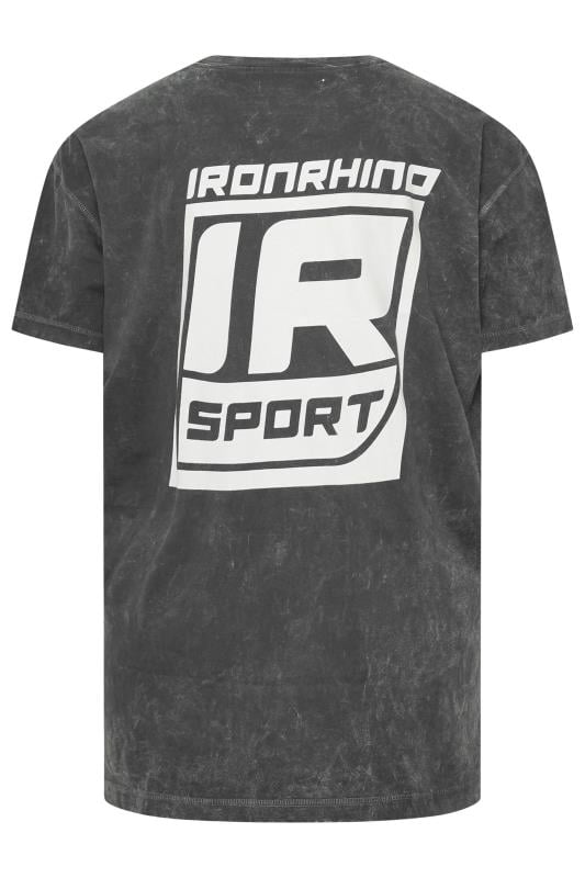 IronRhino Big & Tall Grey 'IronRhino Sport' Acid Wash T-Shirt | BadRhino 2