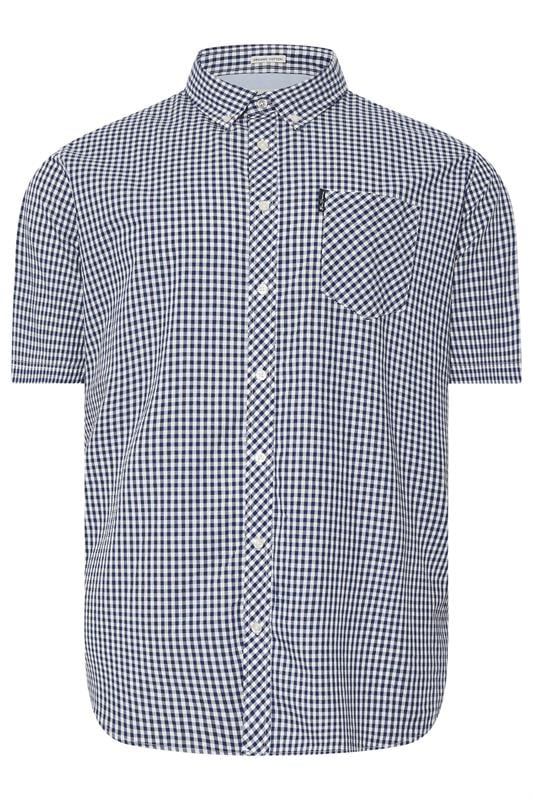 Ben Sherman Big & Tall Blue Gingham Shirt | BadRhino 1