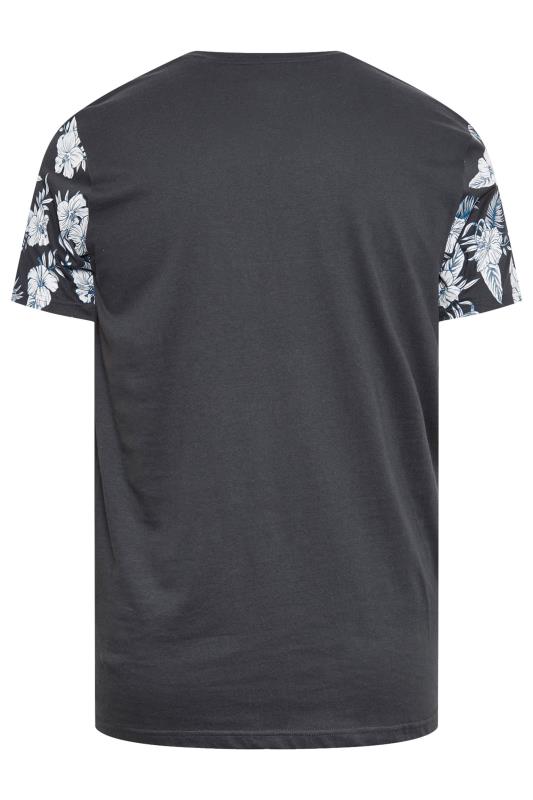 BadRhino Big & Tall Black Floral Border Print Short Sleeve T-Shirt | BadRhino 5