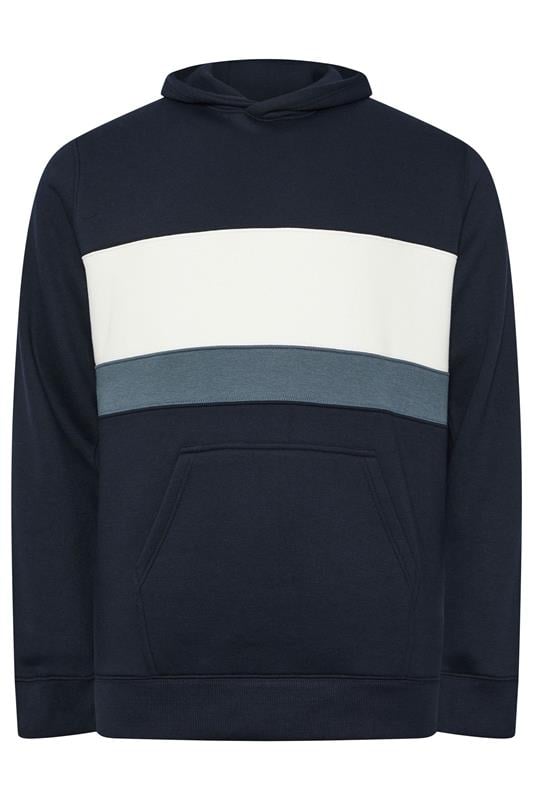 BadRhino Big & Tall Navy Blue Cut & Sew Hoodie | BadRhino 1