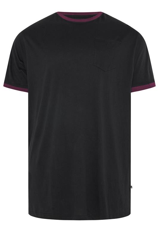  KAM Big & Tall Black Ringer T-Shirt