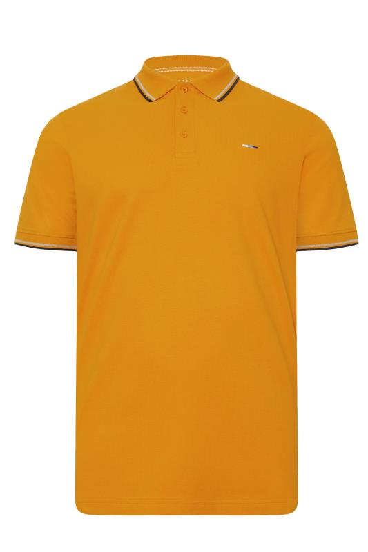 BadRhino Big & Tall Mustard Yellow Tipped Polo Shirt | BadRhino  4