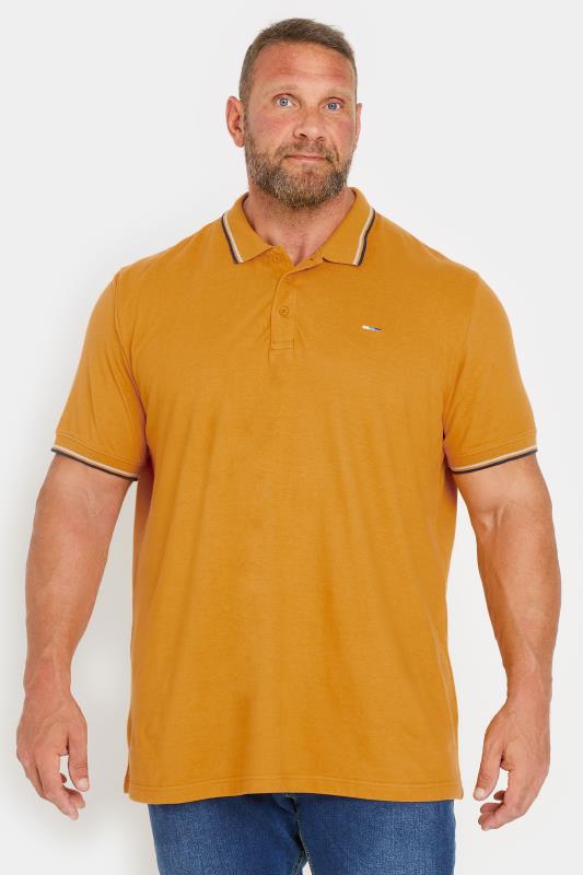 BadRhino Big & Tall Mustard Yellow Tipped Polo Shirt | BadRhino  2