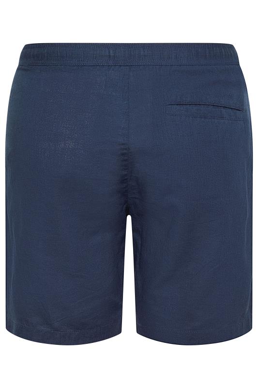 BadRhino Big & Tall Navy Blue Linen Shorts 6
