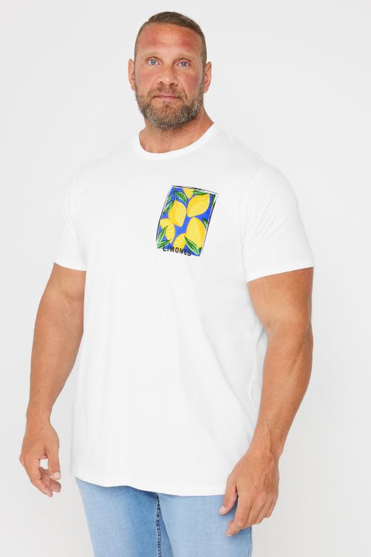 BadRhino Big & Tall White 'Limones' Lemon Graphic T-Shirt | BadRhino 2
