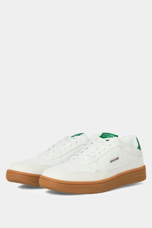 Men's  JACK & JONES White & Green Lace Up Trainers