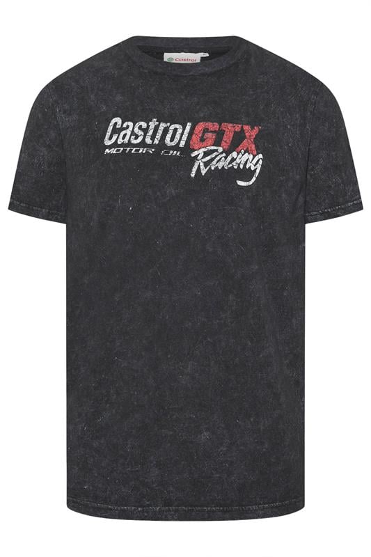 Men's  BadRhino Big & Tall Black Acid Wash 'Castrol' Graphic T-Shirt