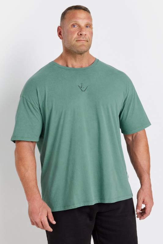 IronRhino Big & Tall Green Acid Wash T-Shirt | BadRhino 2