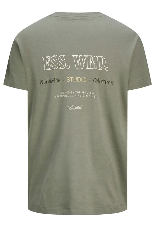 JACK & JONES Big & Tall Vetiver Green Urban Graphic T-Shirt | BadRhino 2