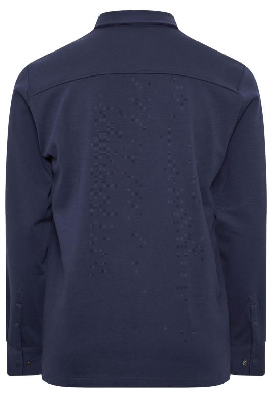 BadRhino Big & Tall Navy Blue Textured Jersey Shacket | BadRhino 5