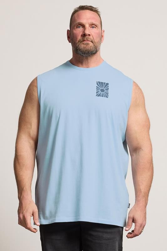  BadRhino Big & Tall Blue Extra Long Sun Tonal Muscle Vest