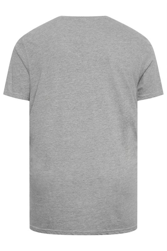 D555 Big & Tall Grey Premium V-Neck Combed Cotton T-Shirt | D555 2