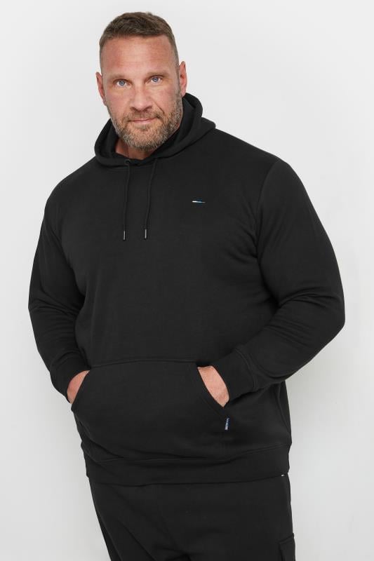 BadRhino Big & Tall Black Hoodie & Cargo Joggers Set | BadRhino 2