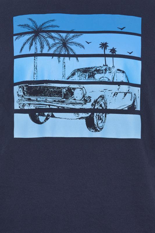 BadRhino Big & Tall Navy Blue Car Print T-Shirt | BadRhino 4