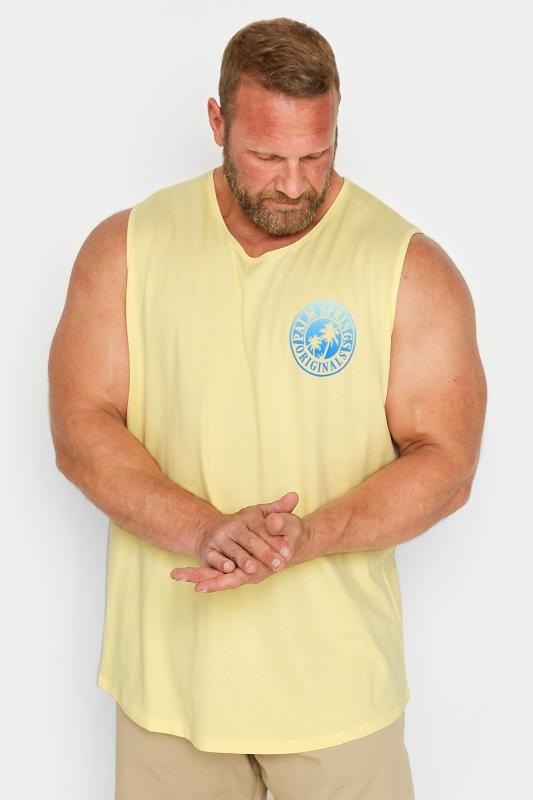 Men's  JACK & JONES Big & Tall Yellow Logo Print Vest