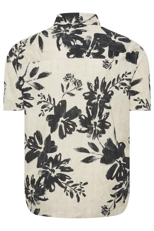 JACK & JONES Big & Tall Off White Floral Print Short Sleeve Shirt | BadRhino 4