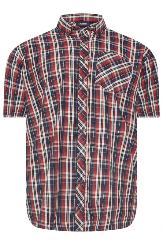 ESPIONAGE Big & Tall Red Check Print Shirt | BadRhino 3