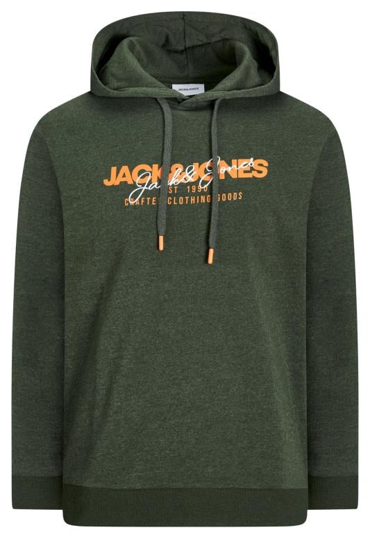 Men's  JACK & JONES Big & Tall Forest Green Logo Print Hoodie