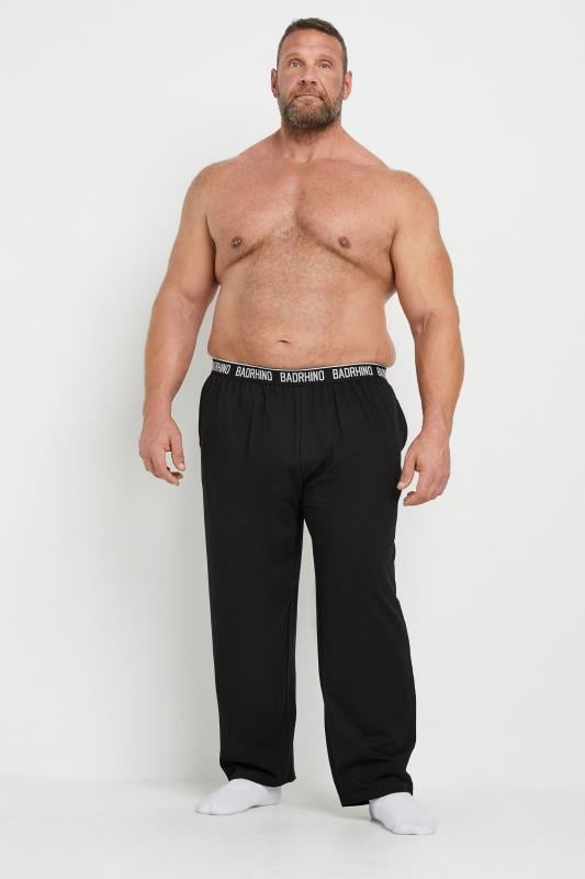 BadRhino Big & Tall 2 PACK Black Lounge Trousers | BadRhino 3