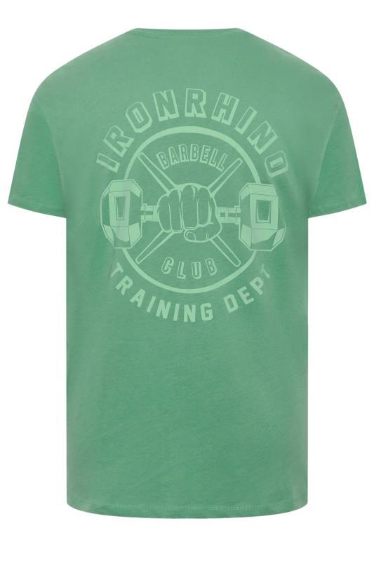 IronRhino Big & Tall Green Dumbbell Print 'Training Dept' T-Shirt | BadRhino 6