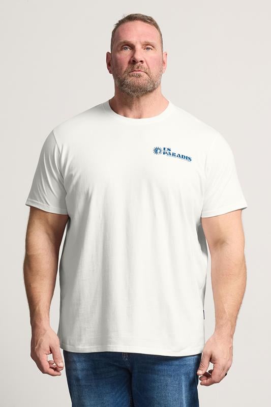 BadRhino Big & Tall Off White Ibiza Paradise Graphic T-Shirt | BadRhino 2