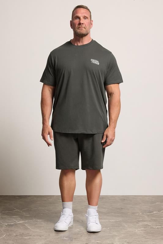  JACK & JONES Big & Tall Grey T-Shirt & Shorts Set