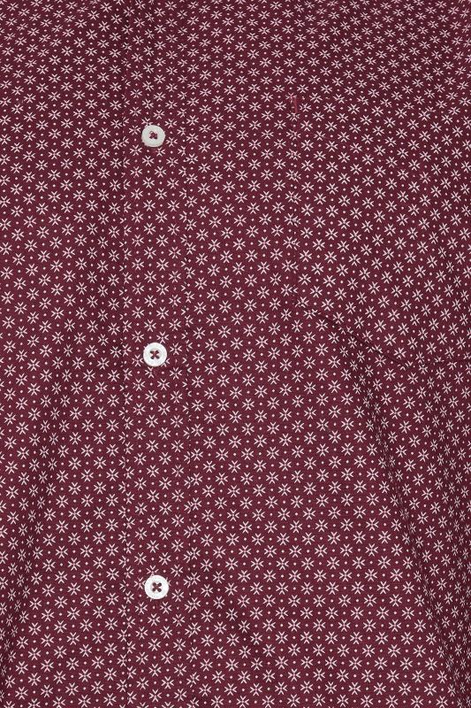 BadRhino Big & Tall Burgundy Red Geometric Print Party Shirt | BadRhino 2